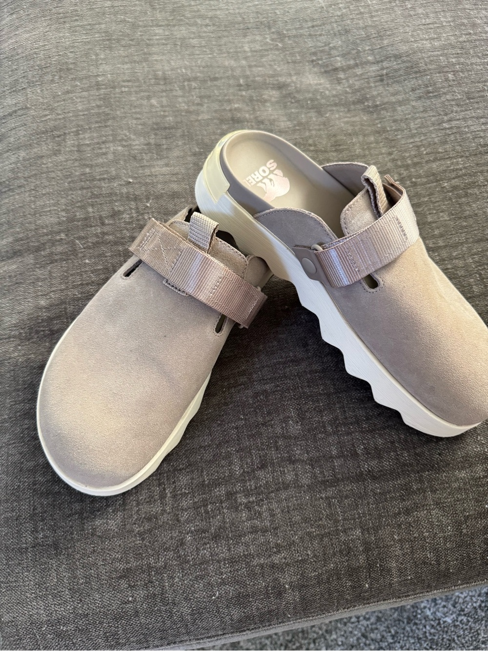 Sorel Women's Taupe Slip-On Clog with Adjustable Strap